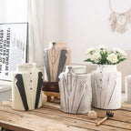 Decorative Vase Black-White Gray | Thrascher
