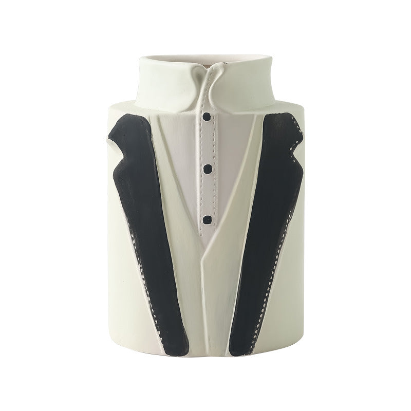 Decorative Vase Black-White Gray | Thrascher