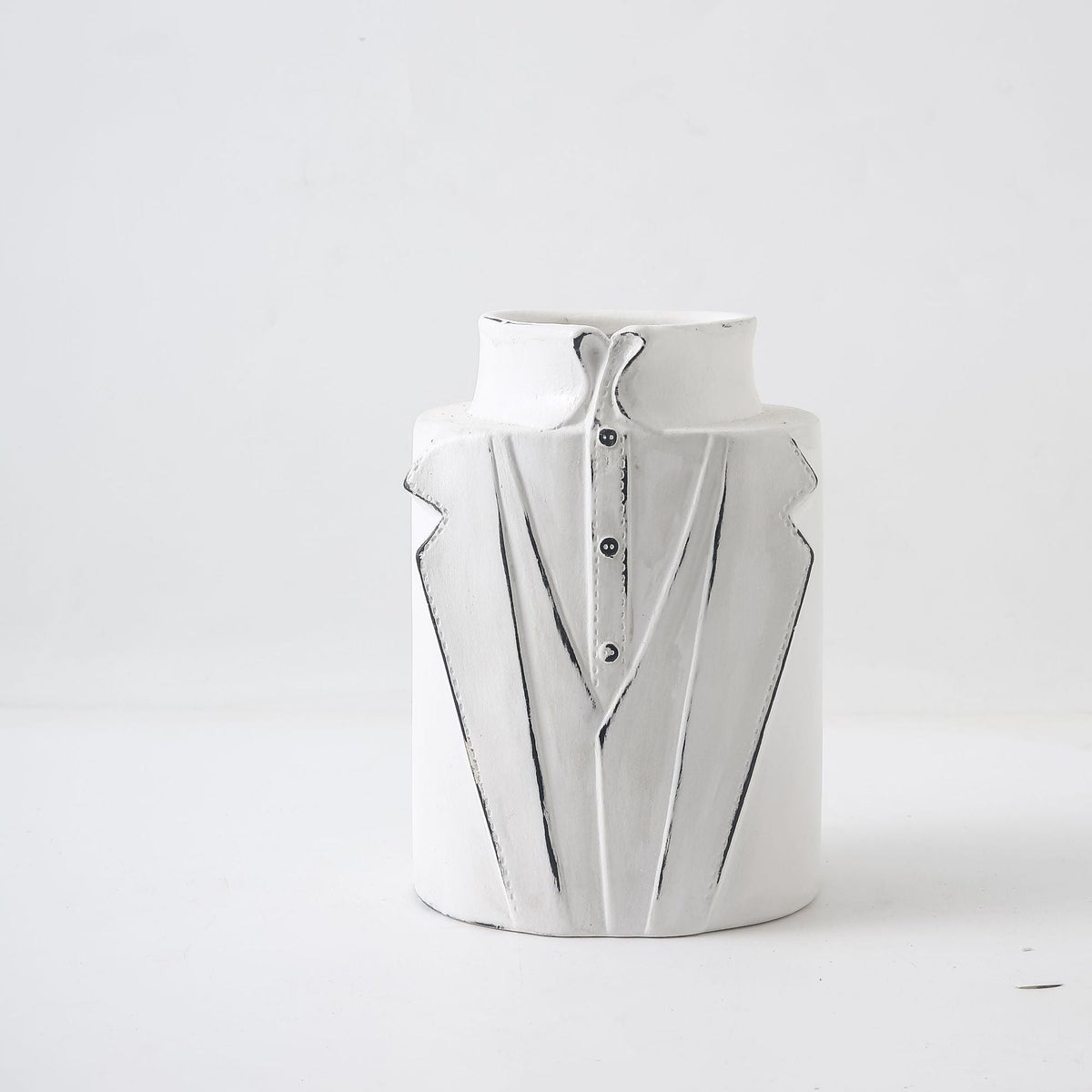 Decorative Vase Black-White Gray | Thrascher