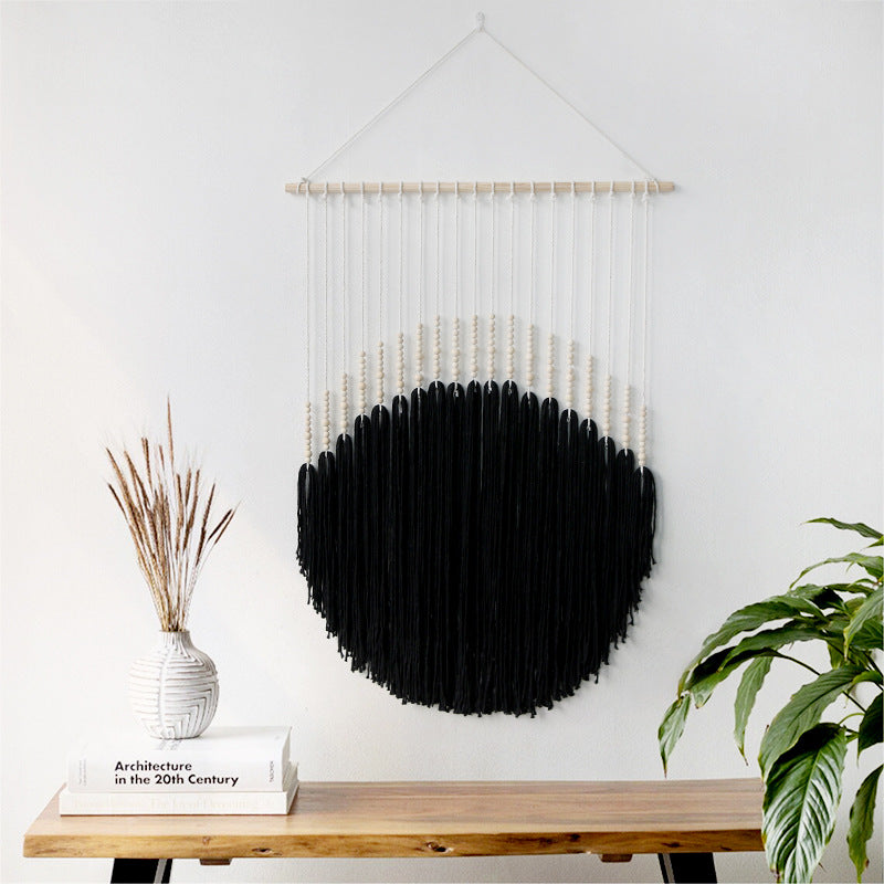 Decorative Wall Art with Wooden Beads and Thread Pendulum | Thrascher