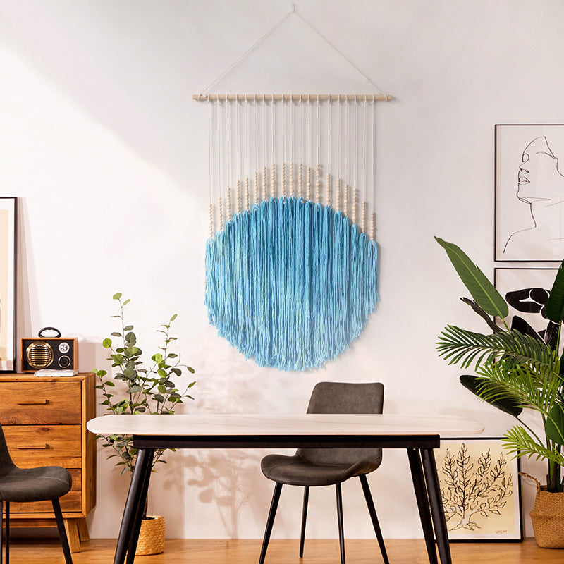 Decorative Wall Art with Wooden Beads and Thread Pendulum | Thrascher