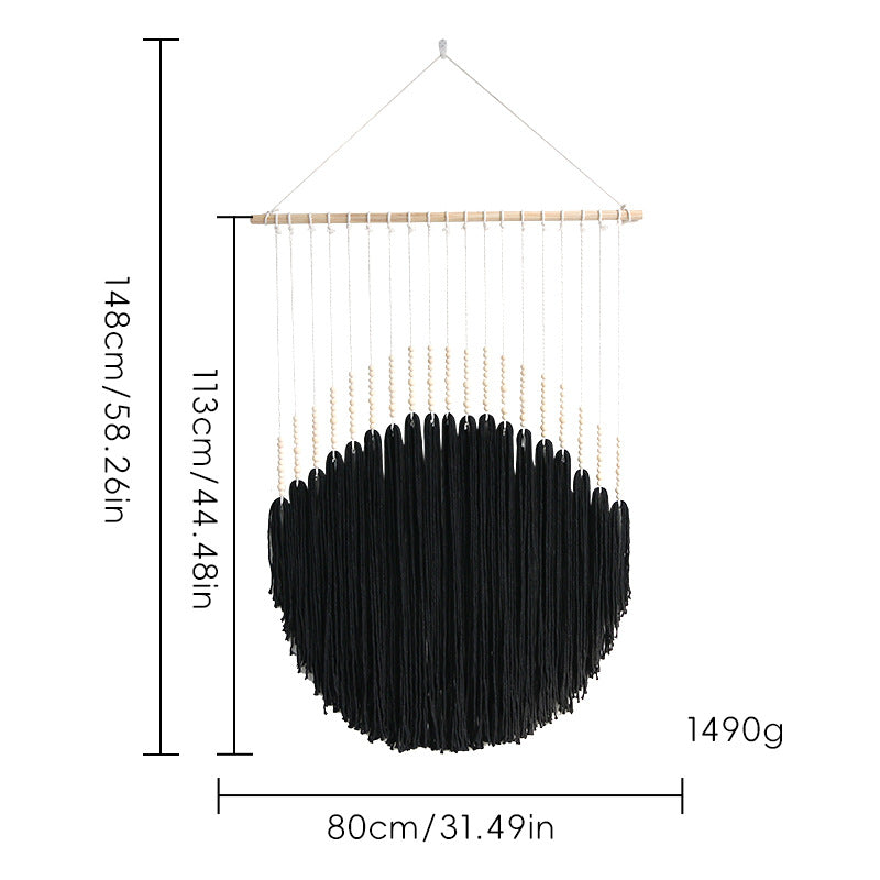 Decorative Wall Art with Wooden Beads and Thread Pendulum | Thrascher