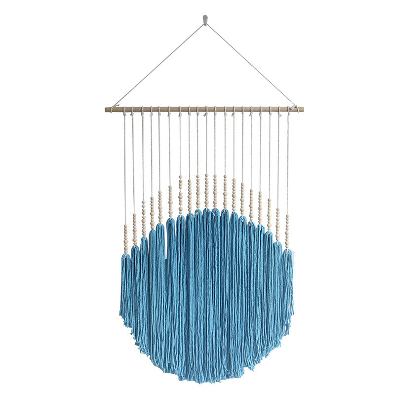 Decorative Wall Art with Wooden Beads and Thread Pendulum | Thrascher