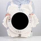 Decorative Wall Mirror Cotton Macrame Soft Textile | Thrascher
