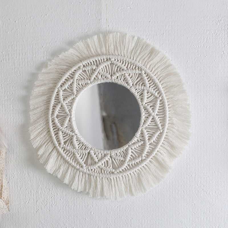Decorative Wall Mirror Cotton Macrame Soft Textile | Thrascher