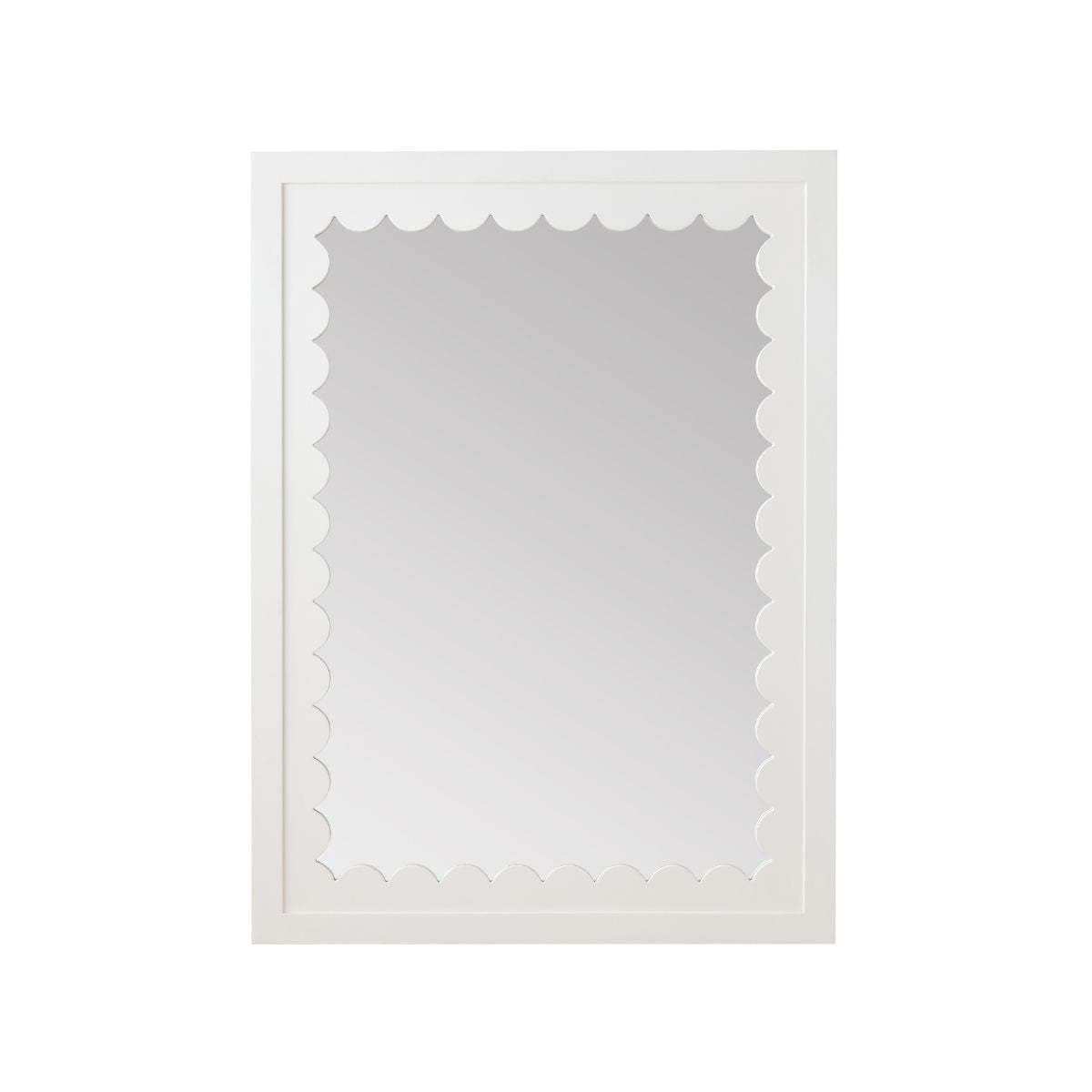 Decorative Wall Mirror with Wavy Edge White | Thrascher