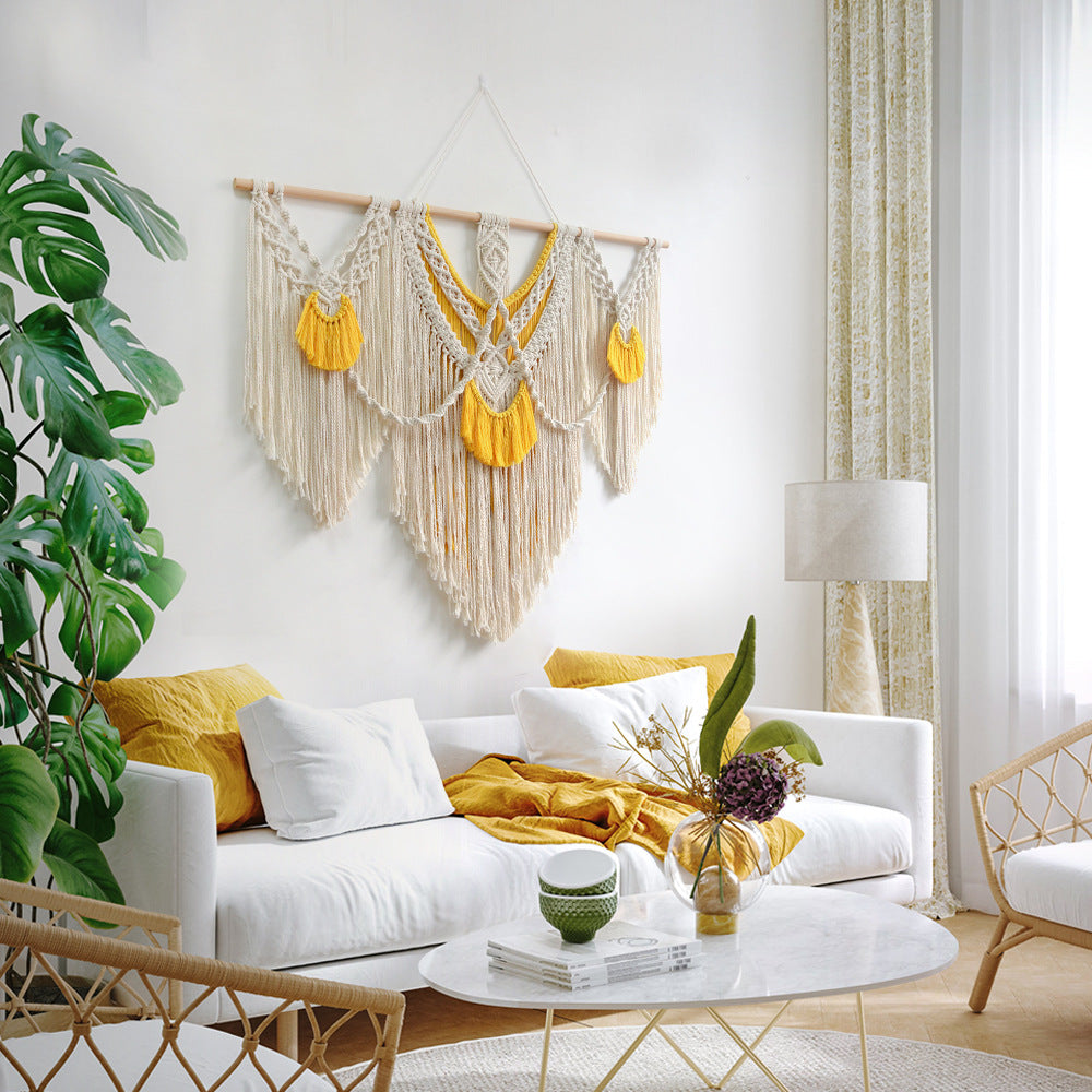 Decorative Wall Tapestry Ivory Beige | Thrascher
