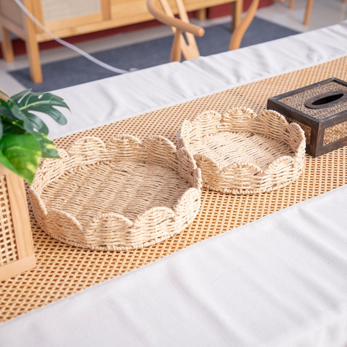 Decorative Woven Serving Trays | Thrascher