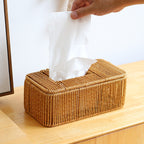 Decorative Woven Tissue Box Cover Light Brown | Thrascher