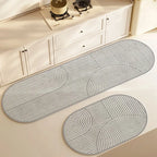 Diatomite Kitchen & Bath Mat, Velvet Surface, Rubber Backing, view 2
