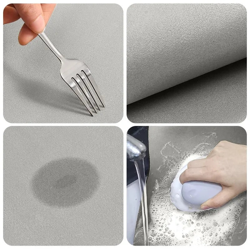 Diatomite Kitchen & Bath Mat, Velvet Surface, Rubber Backing, view 5