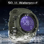 Digital Pedometer Watch with 45mm Resin Case and Rubber Band
