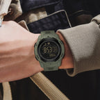 Digital Pedometer Watch with 45mm Resin Case and Rubber Band