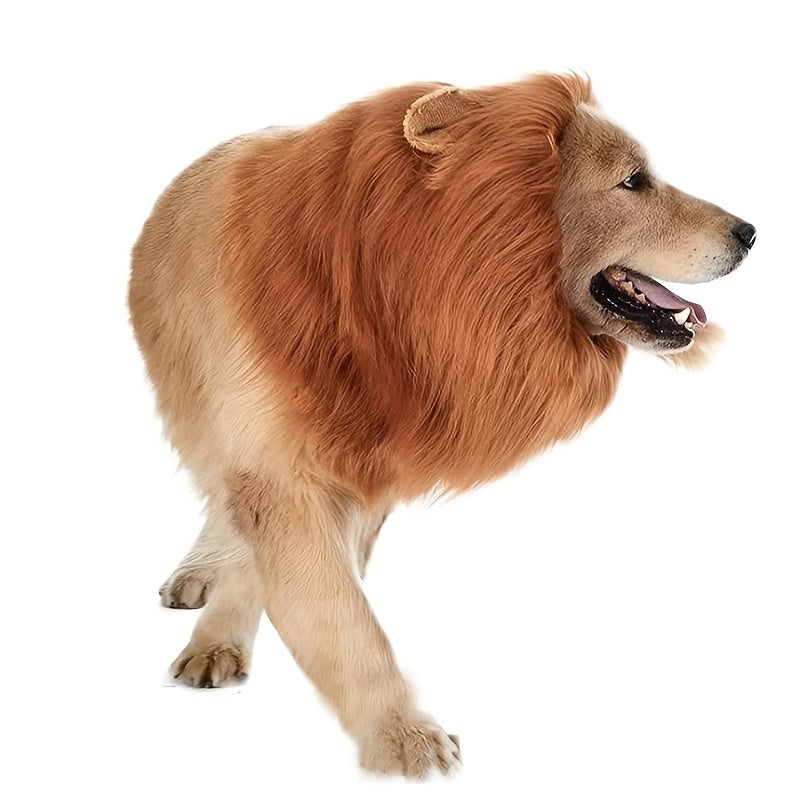 Dog Lion Mane Halloween Costume, Plush, Adjustable, Sizes S–L, view 4