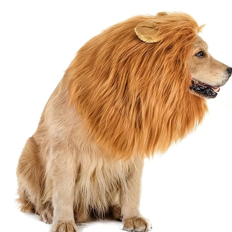 Dog Lion Mane Halloween Costume, Plush, Adjustable, Sizes S–L, view 5
