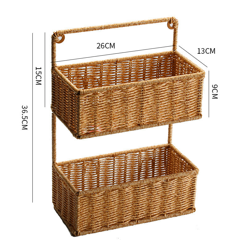 Double Tier Woven Storage Basket | Thrascher