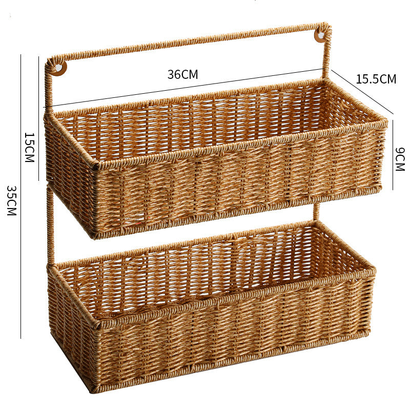 Double Tier Woven Storage Basket | Thrascher