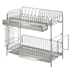304 Stainless Steel Dish Rack with Draining Basket, 1–2 Tiers