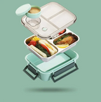 Insulated Stainless Steel Bento Lunch Box, Stackable, 18 × 12 × 12 cm