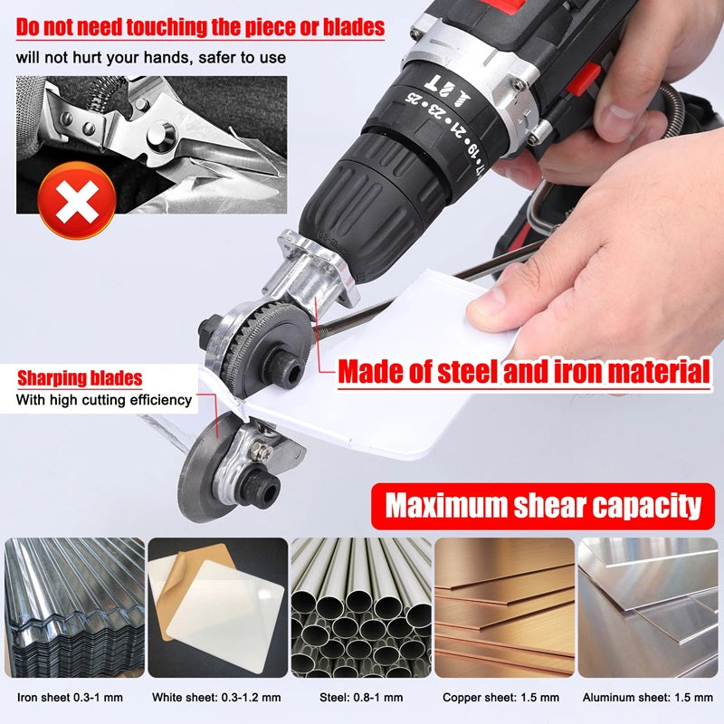 Metal Cutting Drill Attachment, Alloy Steel, 12–21V