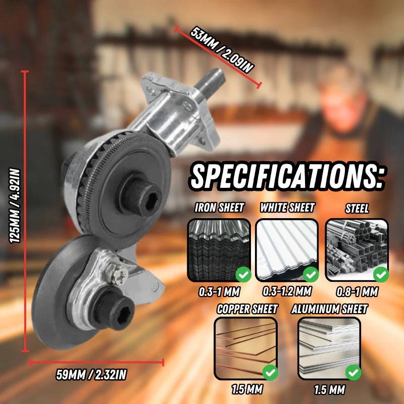 Metal Cutting Drill Attachment, Alloy Steel, 12–21V