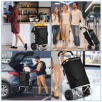 Foldable Shopping Trolley, 40 L, 1680D Oxford Fabric and Aluminum