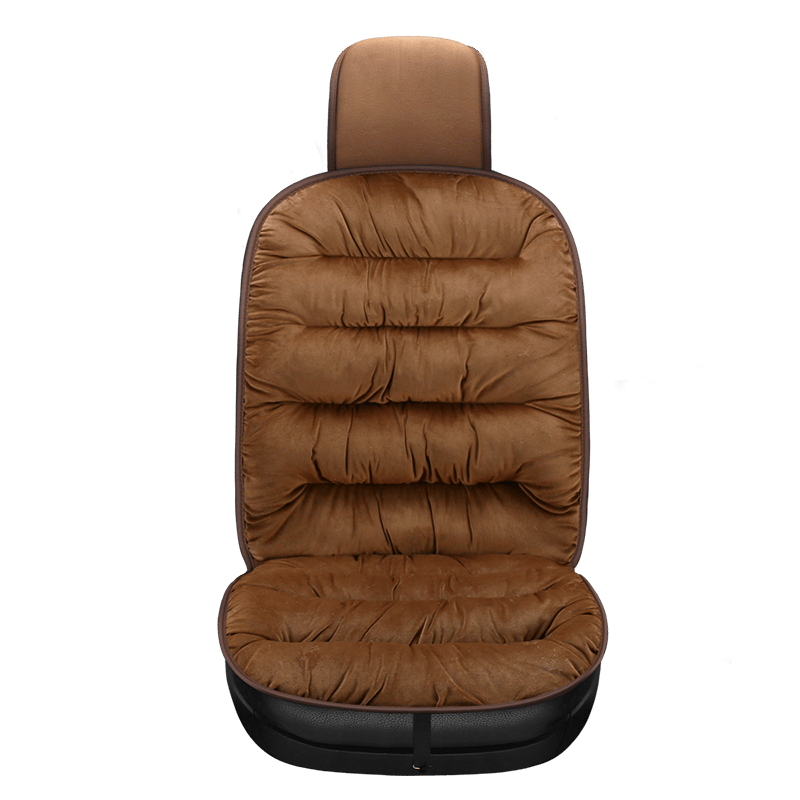 Quilted Short Plush Car Seat Cushion Pad with Headrest Cover, 19.1 x 40.6 in