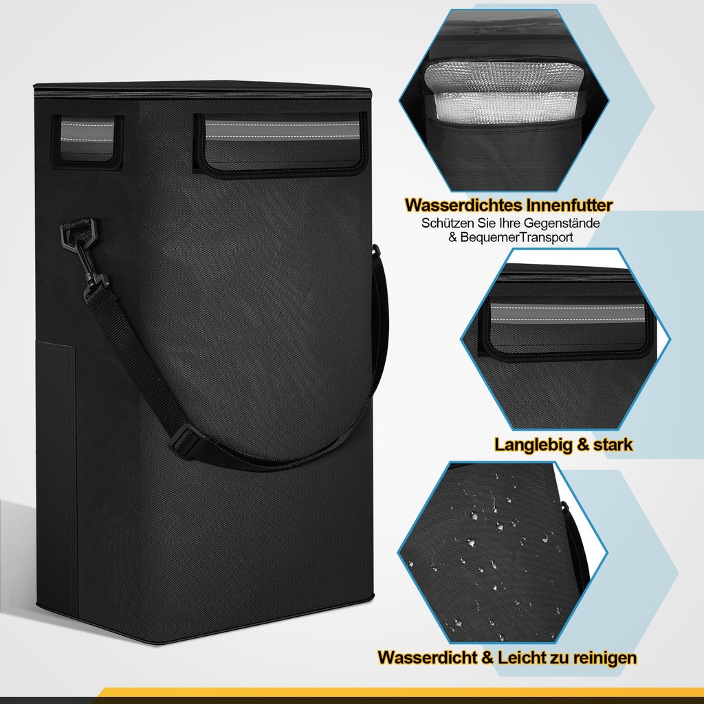 Foldable Shopping Trolley, 40 L, 1680D Oxford Fabric and Aluminum