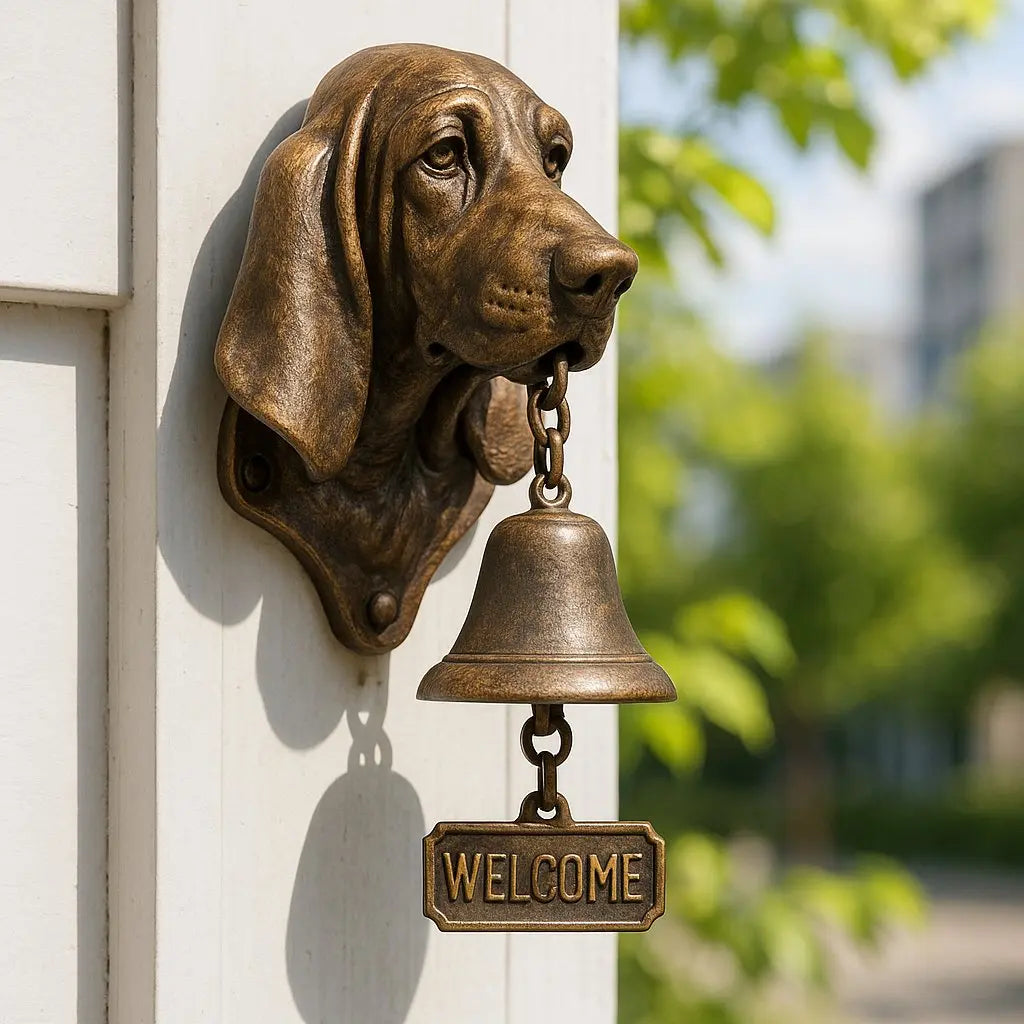 German Shepherd Bronze-Finish Wall Bell, 27 x 13 cm