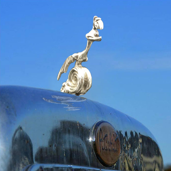 Road Runner Car Hood Ornament, Chrome-Plated Lead-Free Tin, 4 x 4 Inches