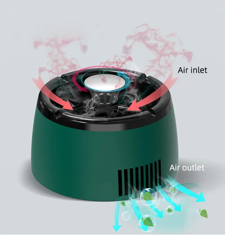 Electric Smokeless Ashtray with Activated Carbon Filter, USB Rechargeable, view 2
