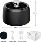 Electric Smokeless Ashtray with Activated Carbon Filter, USB Rechargeable, view 3