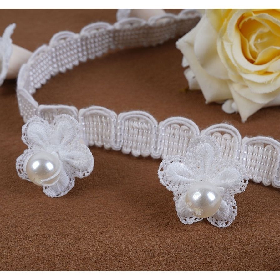 Elegant and Playful Lace Trim Light Blue | Thrascher