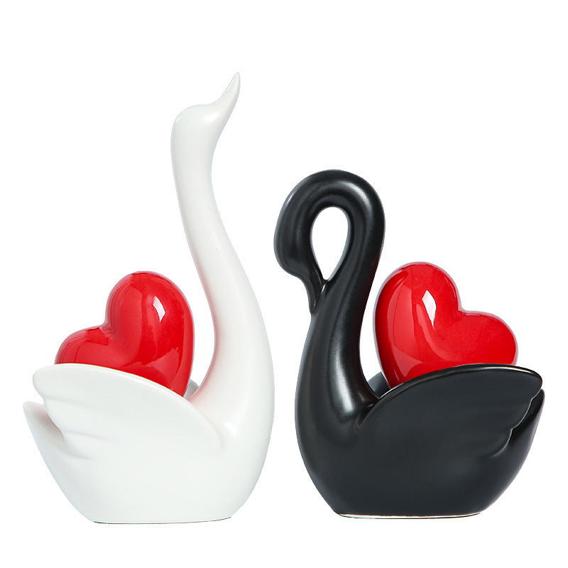 Elegant and Romantic Swans Decorative Figure | Thrascher