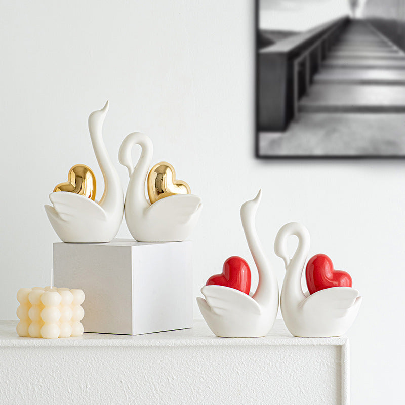 Elegant and Romantic Swans Decorative Figure | Thrascher