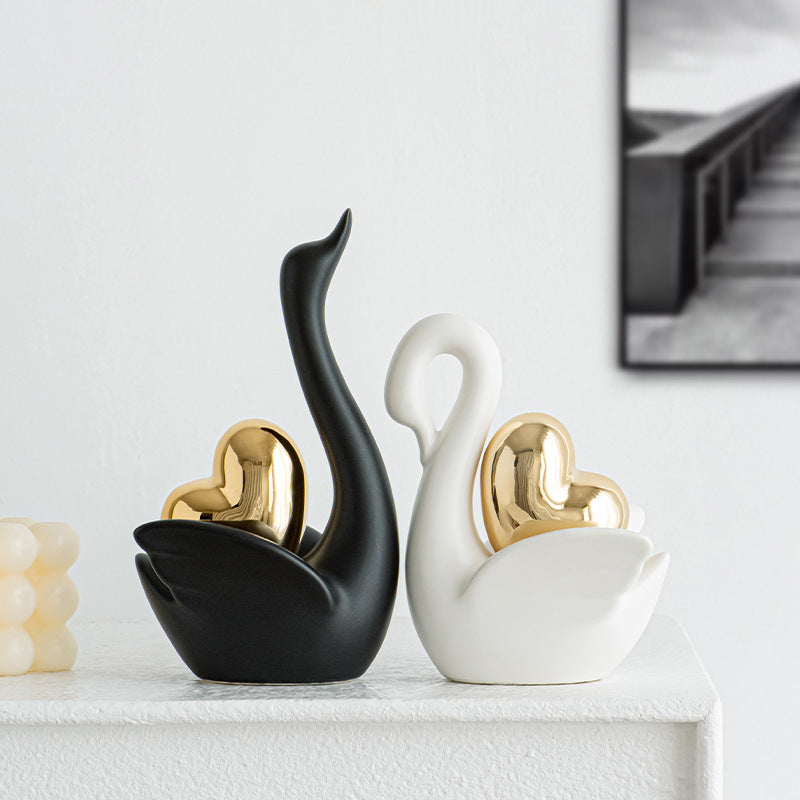 Elegant and Romantic Swans Decorative Figure | Thrascher