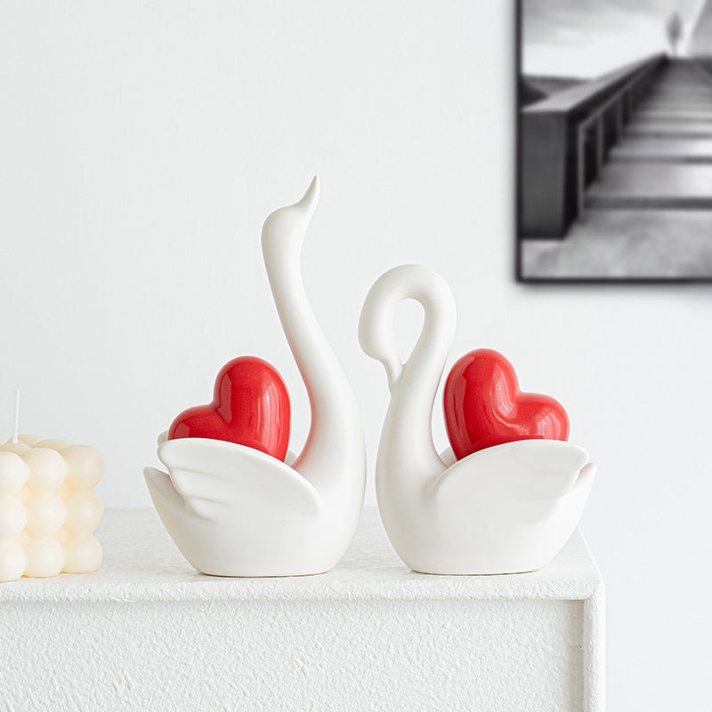 Elegant and Romantic Swans Decorative Figure | Thrascher