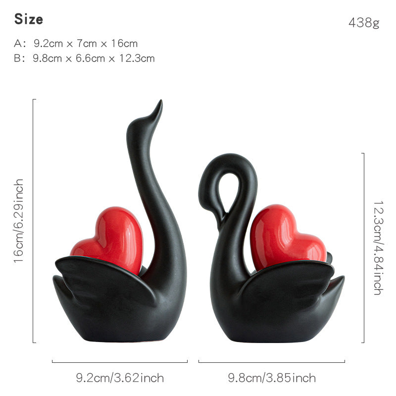 Elegant and Romantic Swans Decorative Figure | Thrascher