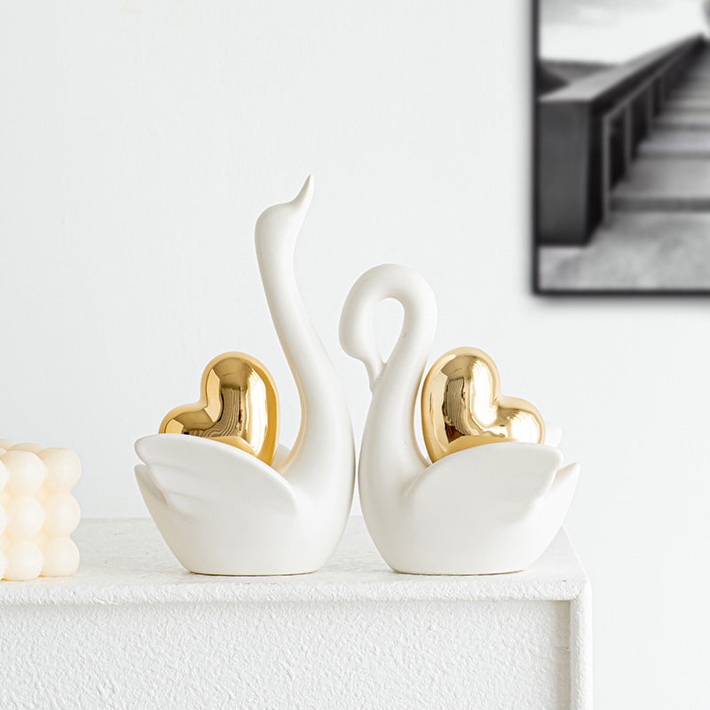Elegant and Romantic Swans Decorative Figure | Thrascher