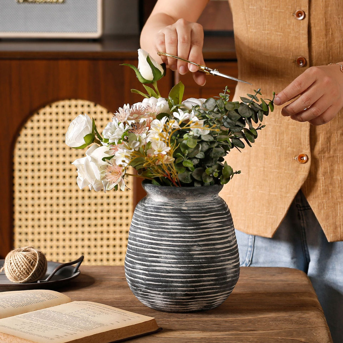 Elegant Artificial Flower Pot | Thrascher