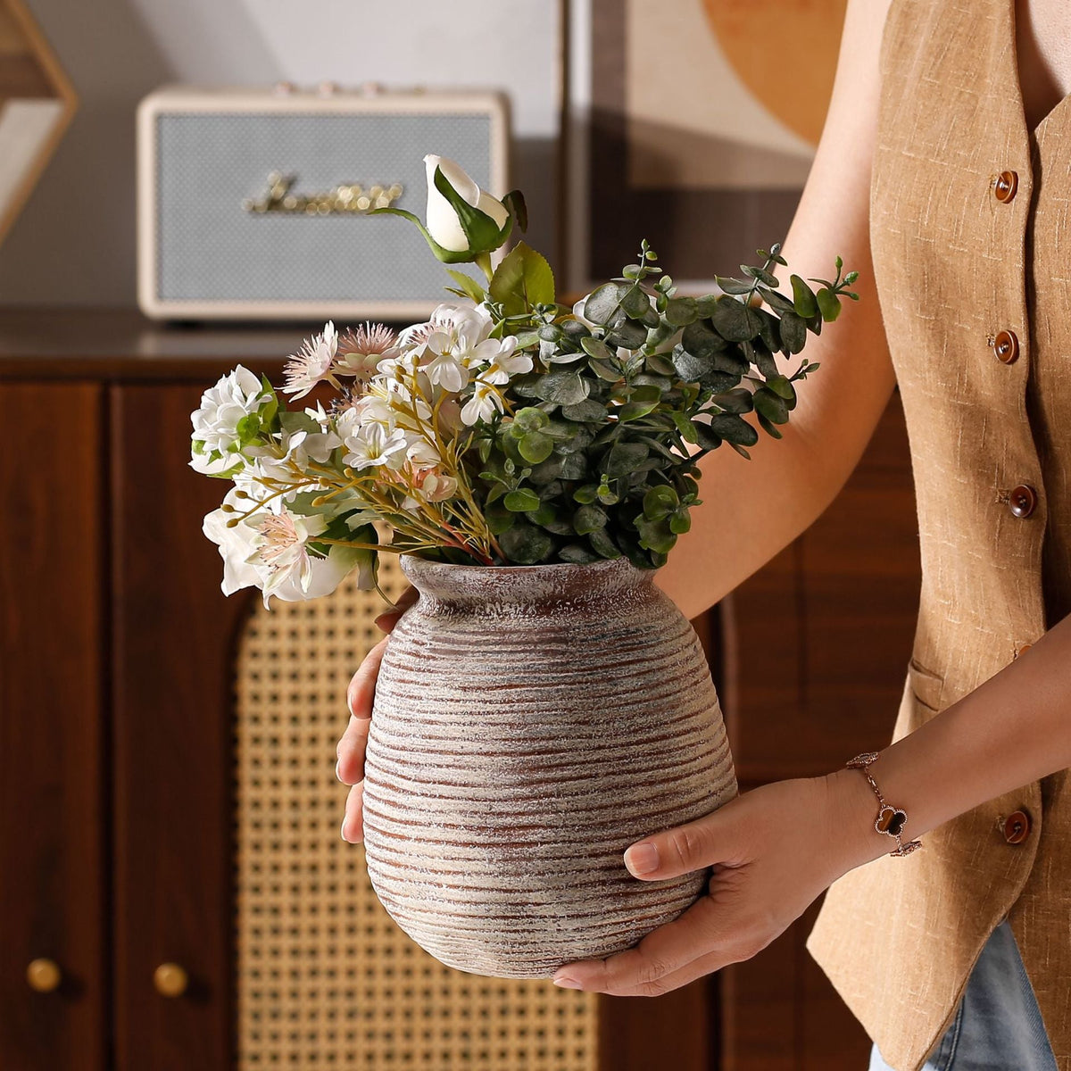 Elegant Artificial Flower Pot | Thrascher