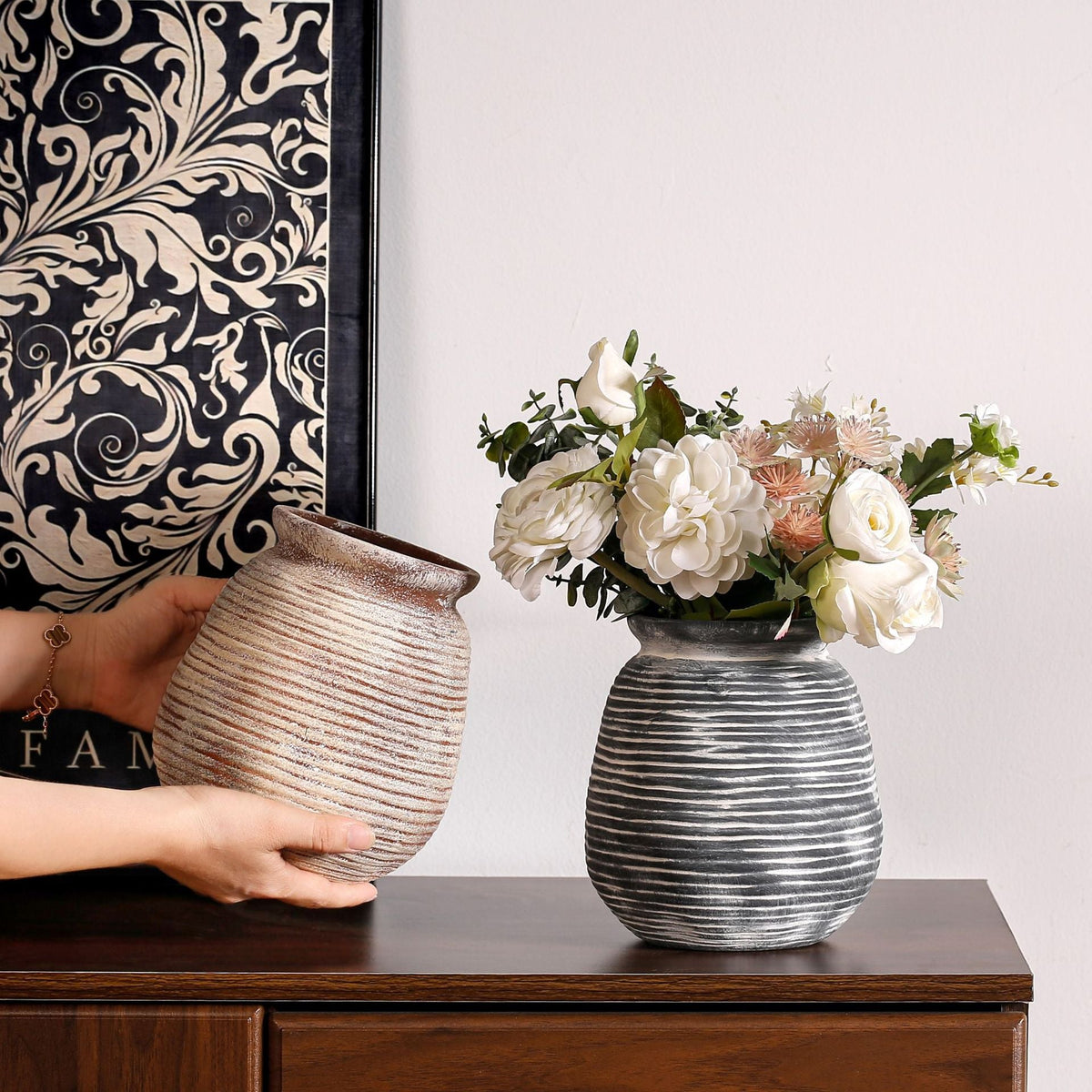 Elegant Artificial Flower Pot | Thrascher