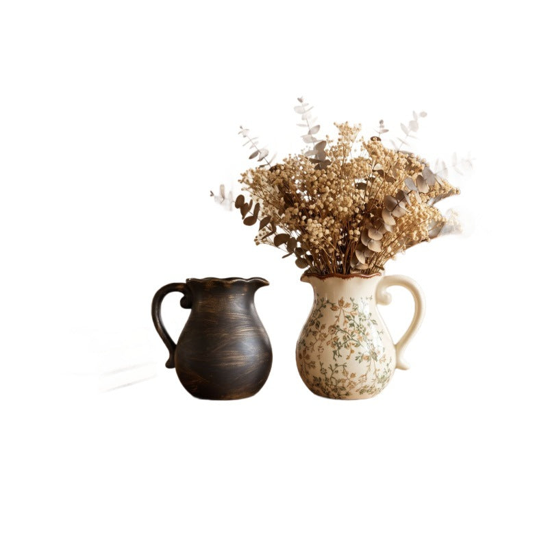 Elegant Ceramic Jug with Floral Patterns | Thrascher