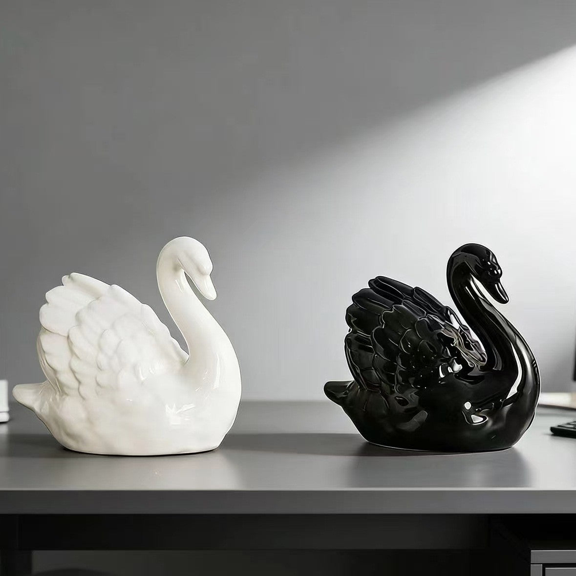 Elegant Ceramic Swan Figure | Thrascher