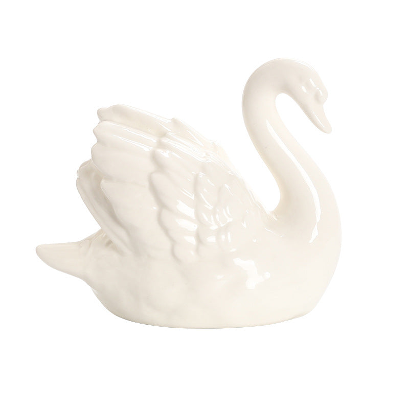 Elegant Ceramic Swan Figure | Thrascher