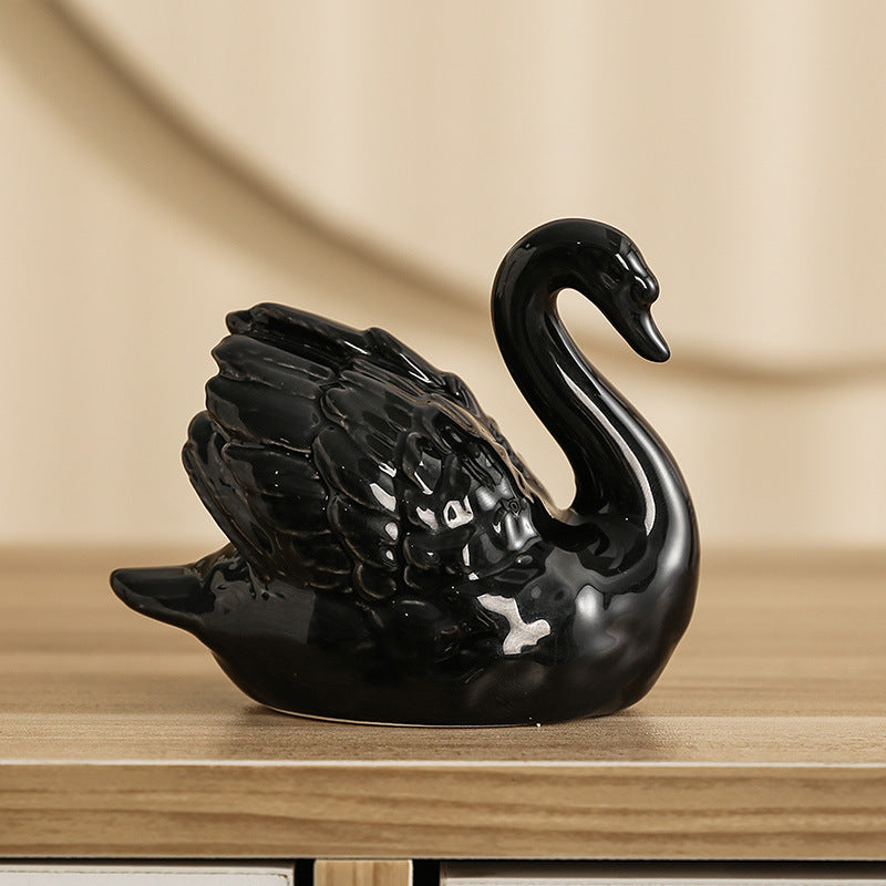 Elegant Ceramic Swan Figure | Thrascher