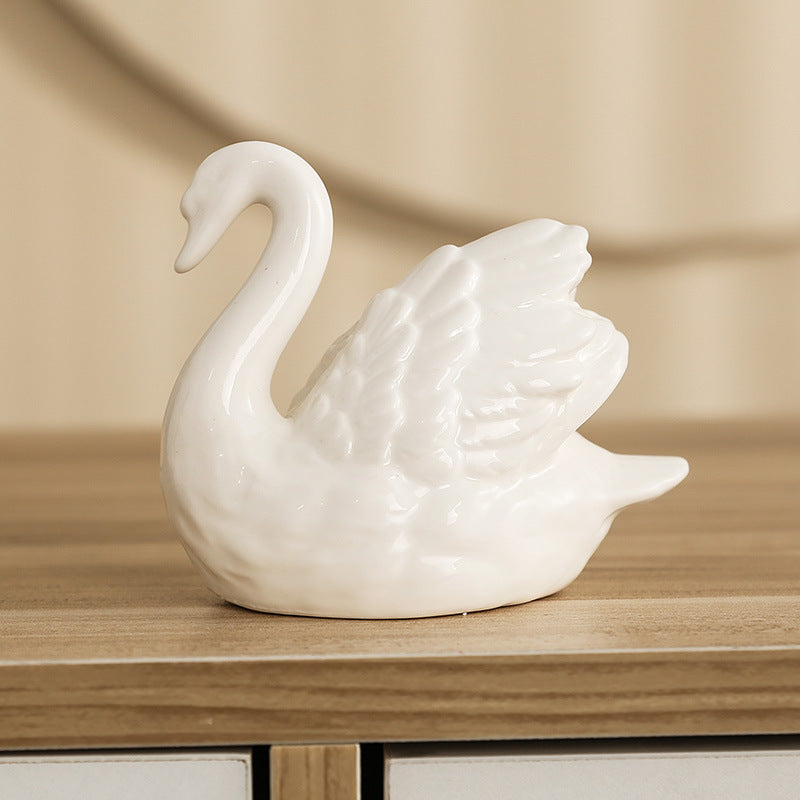Elegant Ceramic Swan Figure | Thrascher