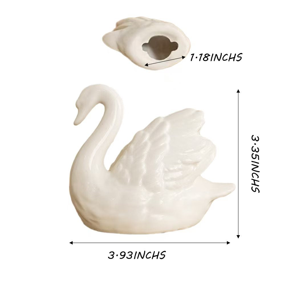 Elegant Ceramic Swan Figure | Thrascher