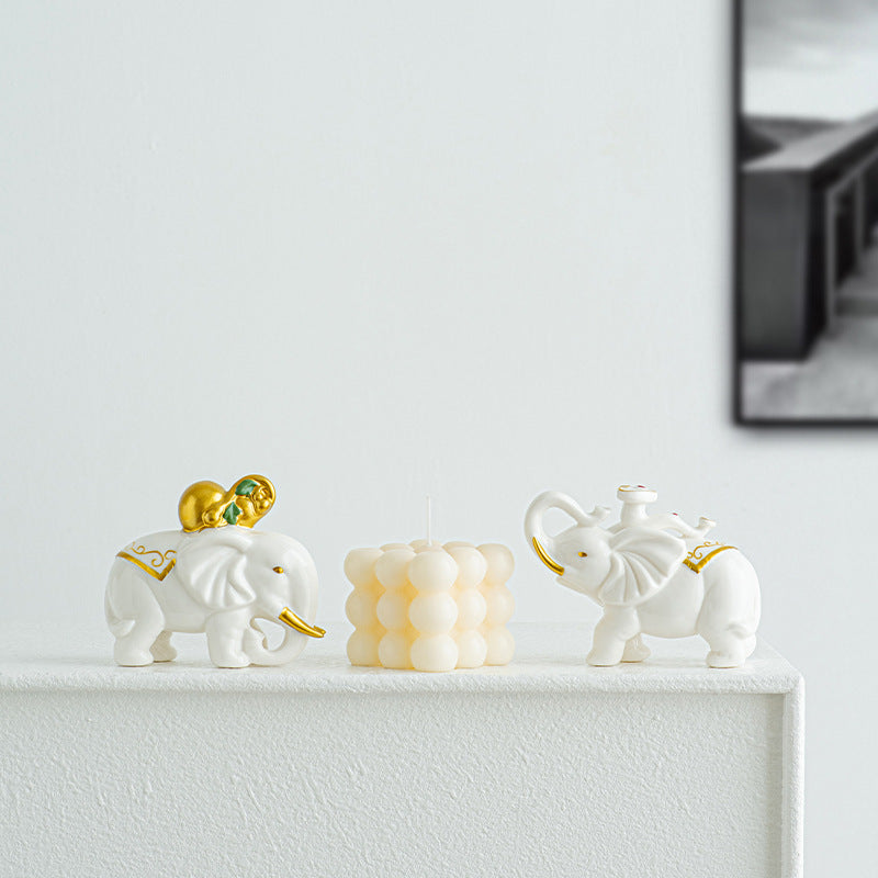 Elegant Elephant Figure made of High-Quality Ceramic | Thrascher