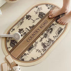 Elegant Floral Design Bath Mat | Thrascher